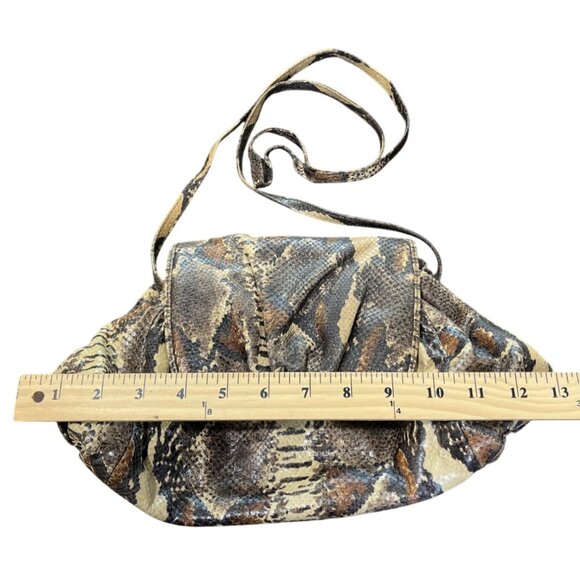Vintage Sharif Snake Print Leather Shoulder Bag Clutch Matching Coin Pouch USA - Picture 6 of 7